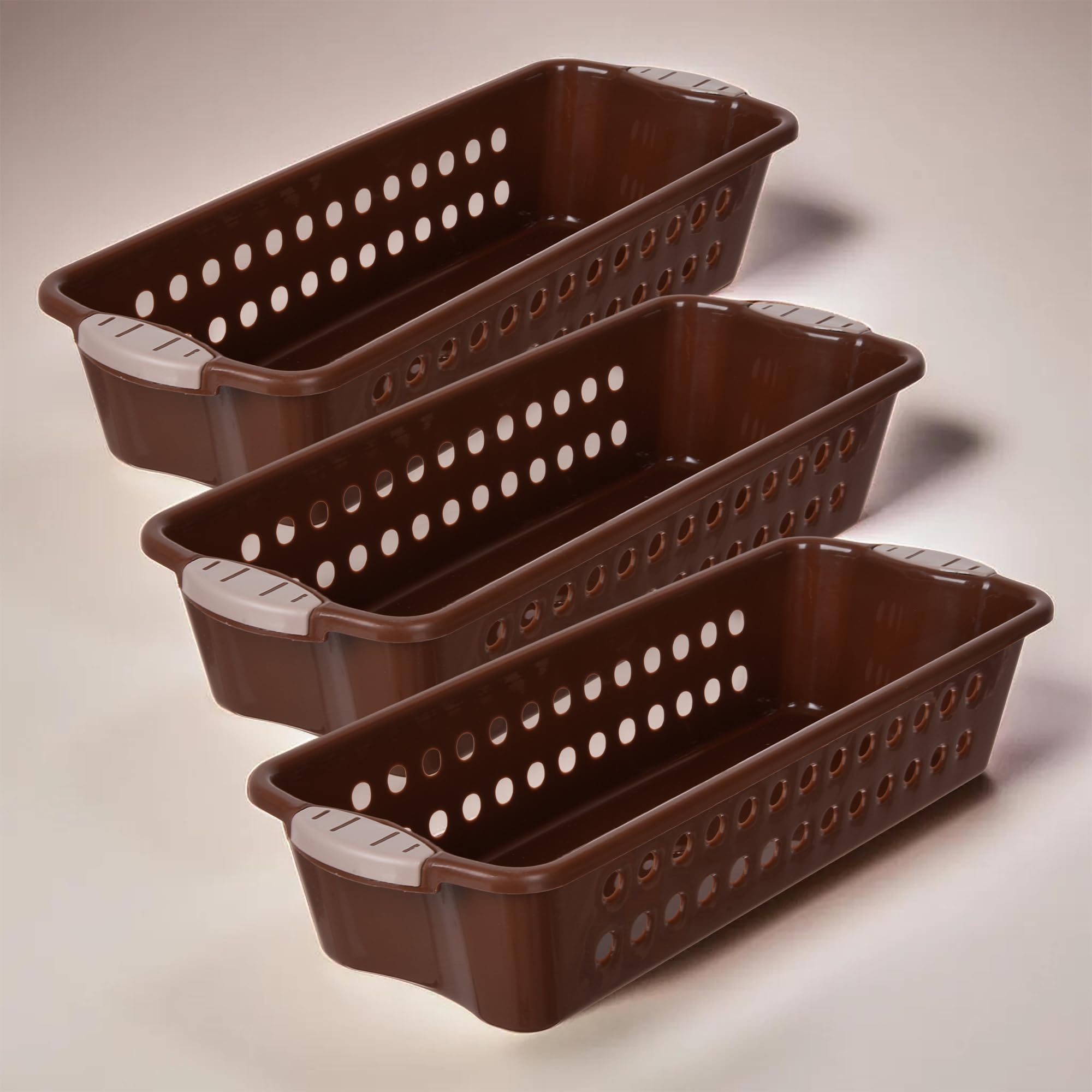 Kuber Industries Pack of 3 Storage Basket | Storage Organizer for Kitchen-Refrigerator-Vegetables-Stationery | Multipurpose Cabinet Shelf Rack | Storage Box for Kitchen | JAWA-1 | Small | Brown (B0CY2PSRCJ) Amazon Price History, Amazon Price Tracker