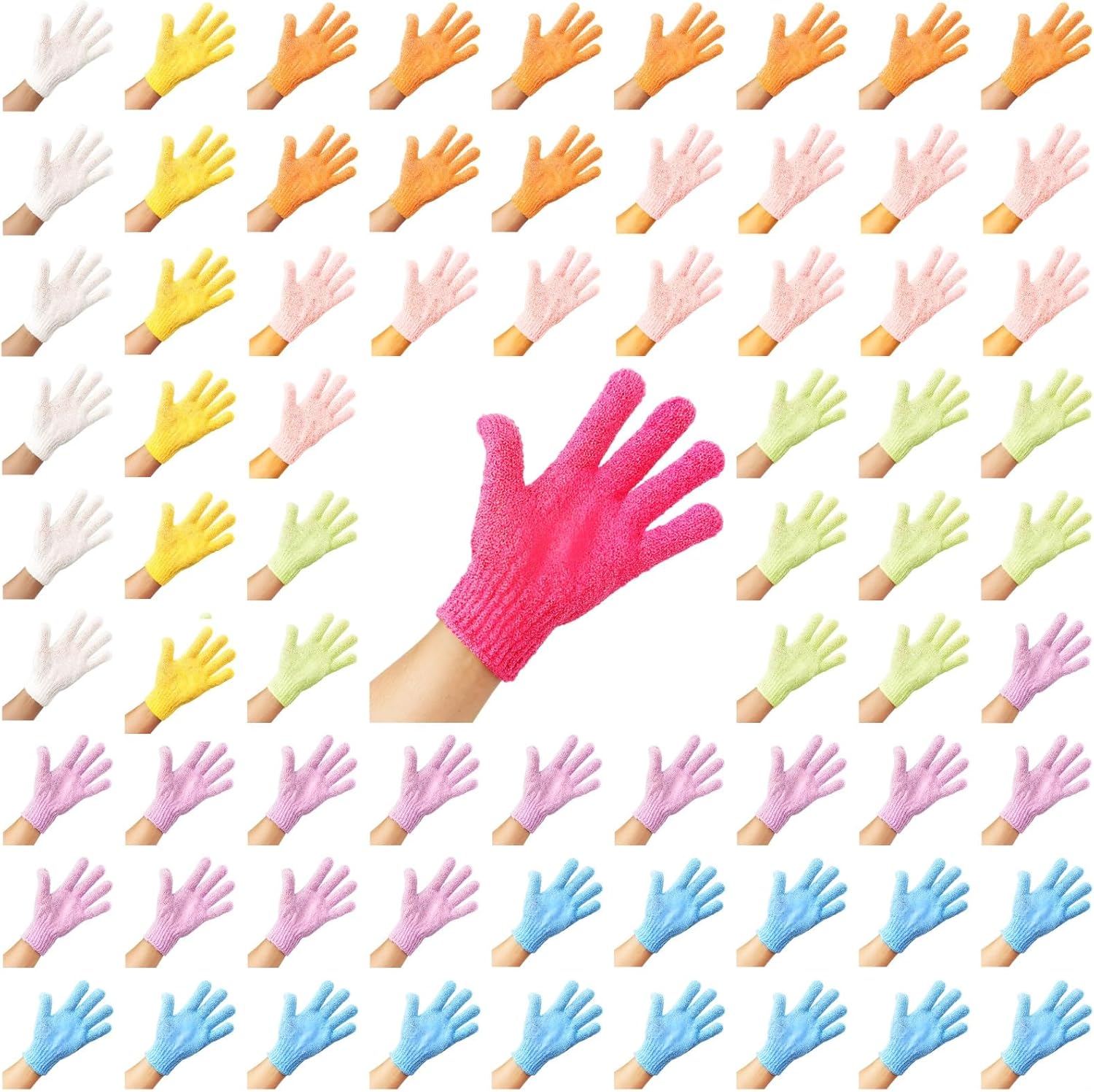 112-Count Exfoliating Gloves for Shower - Skin Care, Bath Mitts