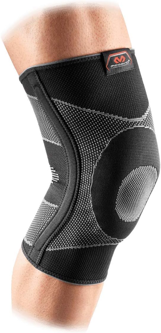 MD5116-01 Nylon 4 Way Elastic Knee Sleeve with Gel Buttress and Stays, Adult X-Large (Black)
