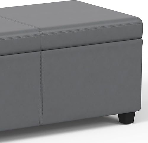 Miniatura 8 de SIMPLIHOME Avalon - Banco contemporáneo tipo otomana rectangular con almacenamiento extragrande de 54 pulgadas de ancho, de pelo sintético de