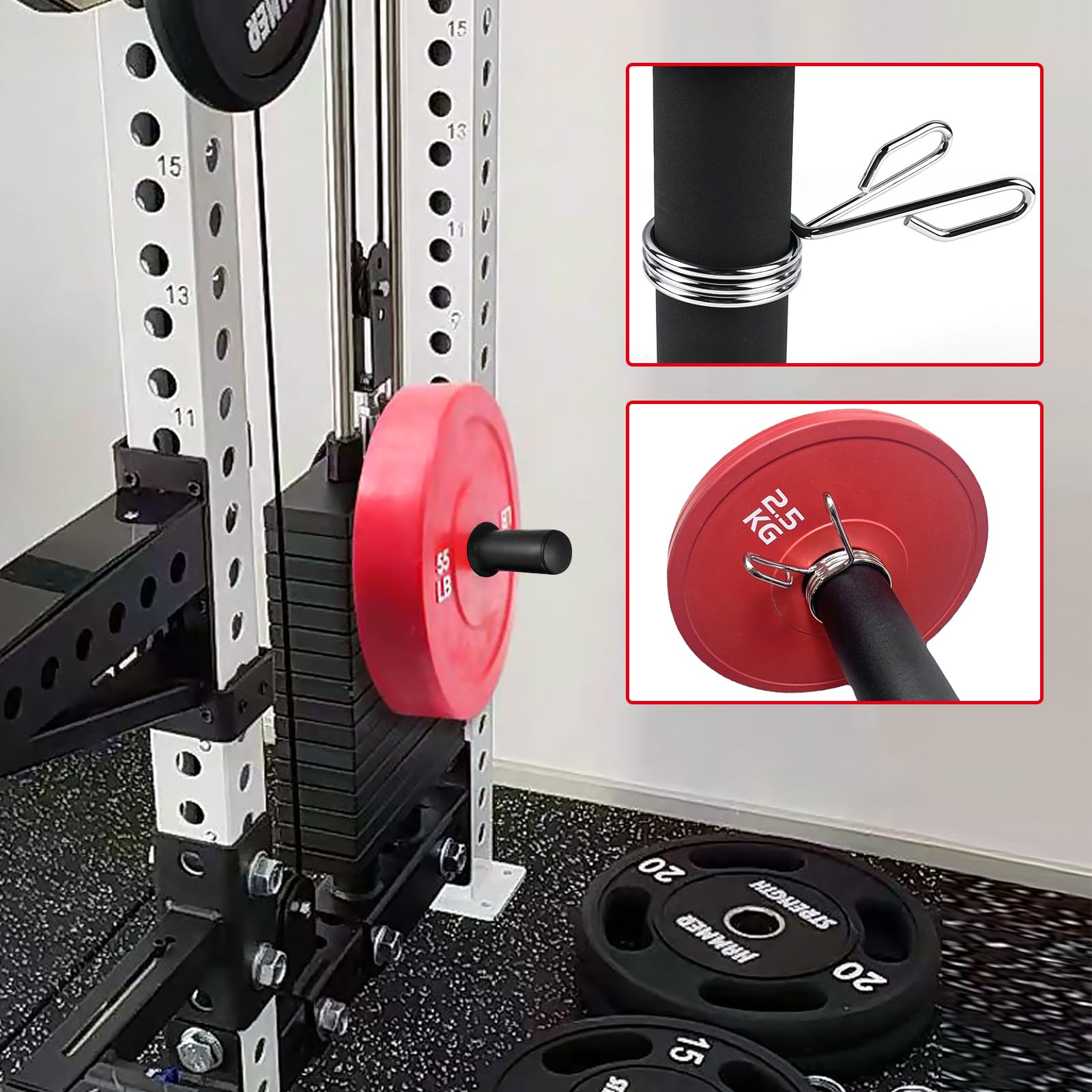 Pin da palestra per peso aggiuntivo, peso stack pin, lunghezza 110 mm, diametro 10 mm, paletta da palestra con 1 clip a molla, accessorio per centro fitness per accessori da palestra