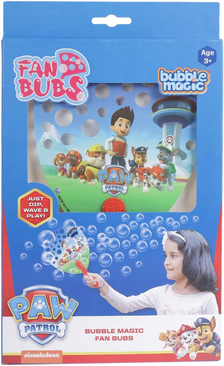 Bubble MagicFan Bubs Paw Patrol, Bubble Solution with Hand Fan for The Kids 3 Years and Above,Multicolor,FB50004