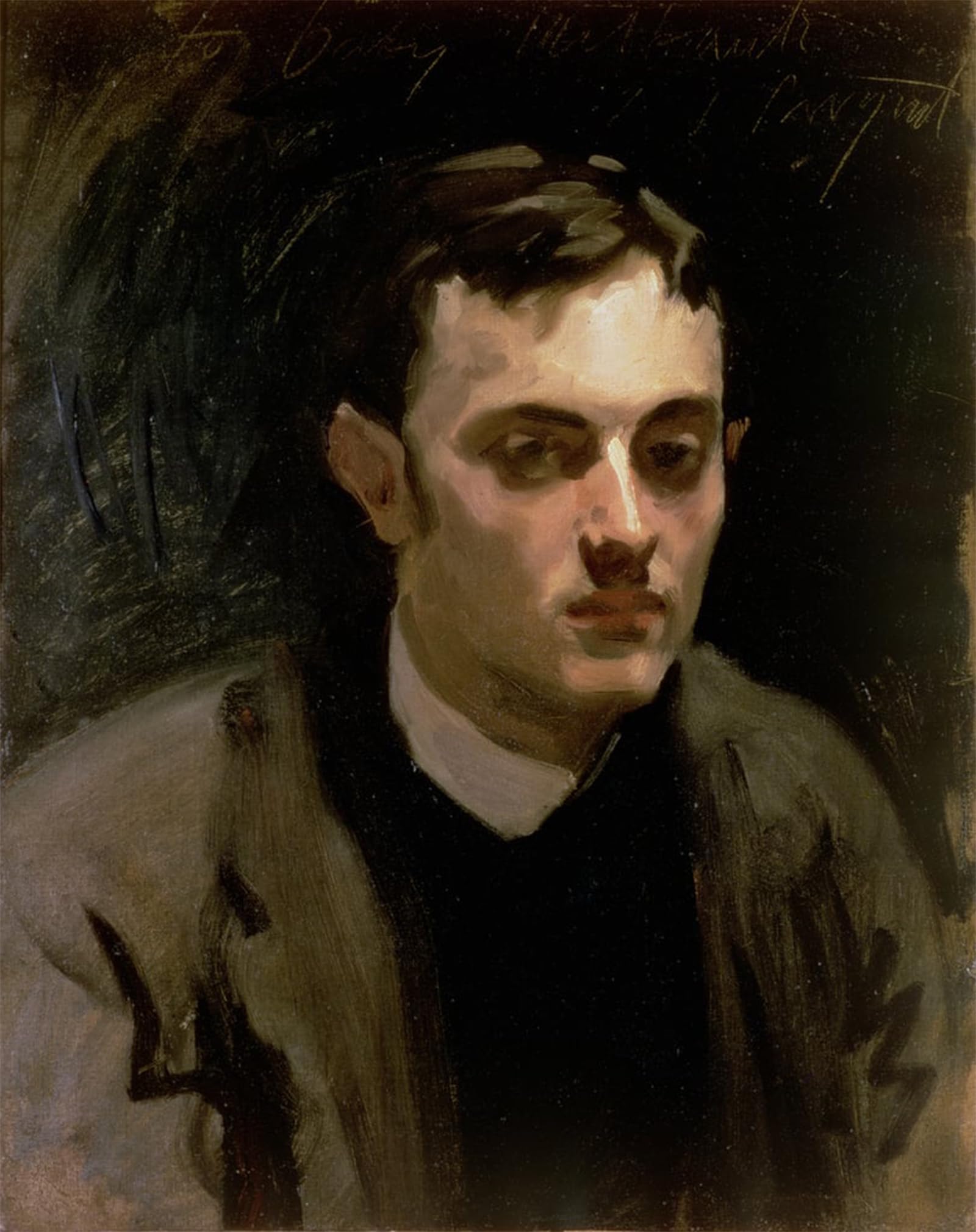 ARTXLXXBN Famous Painting Art Wall Decor Abstract Art Picture Portrait of Albert De Belleroche by John Singer Sargent Animal Pictures for Home Decor 60x90cm
