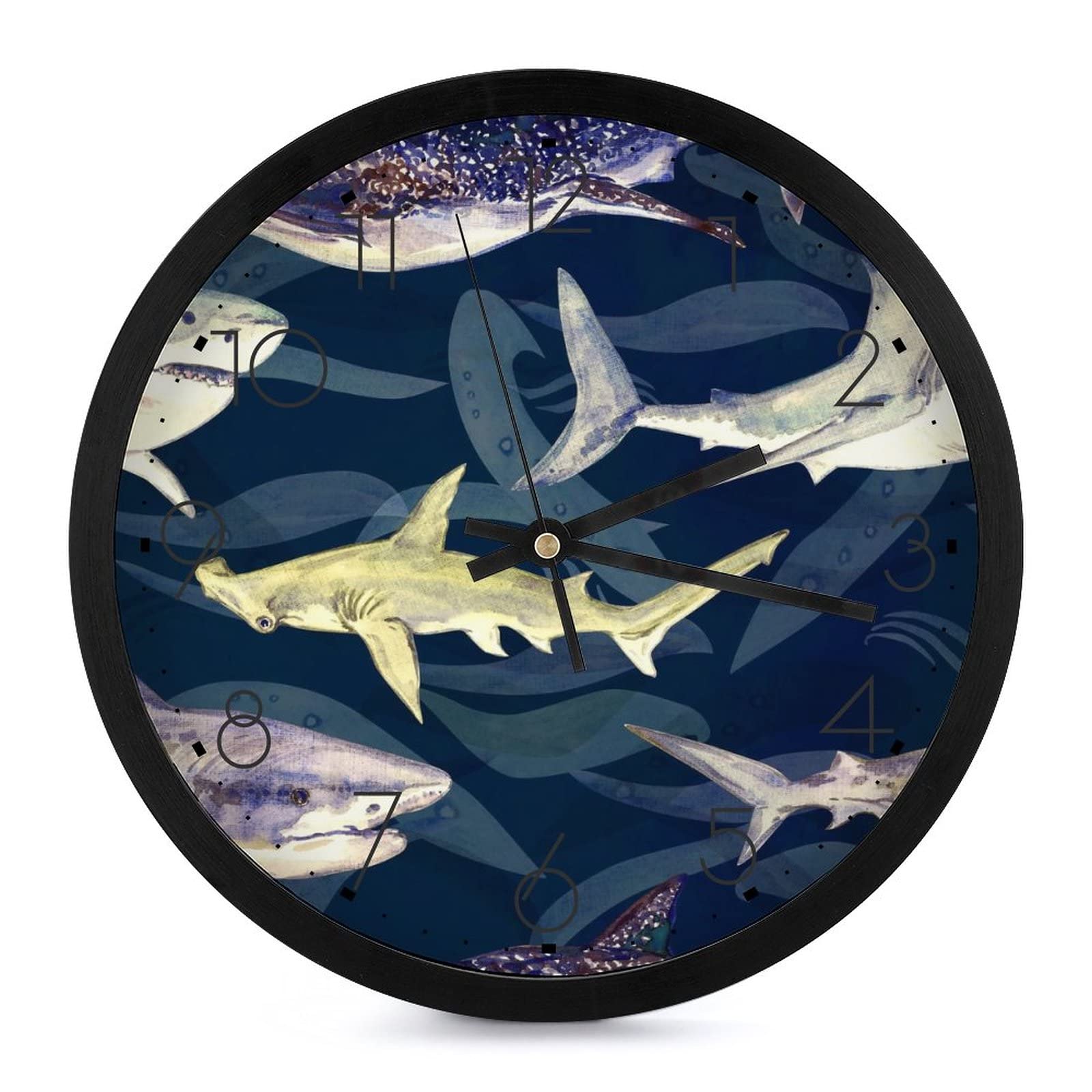 Horloge murale requin au design moderne et soigné pour une décoration épurée