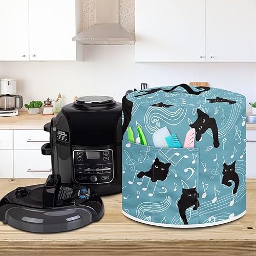 Miniatura 9 de Annejudy Funda para olla a presión de gallo floral para cocina, cubierta antipolvo para electrodomésticos pequeños con asa superior y bolsillo para