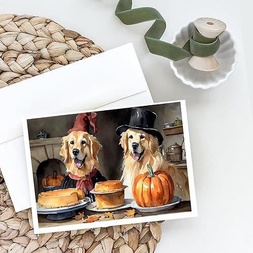 Miniatura 2 de Caroline's Treasures DAC1775GCA7P Golden Retriever - Tarjetas de felicitación y sobres, 8 tarjetas en blanco con sobres, tamaño A7, 5 x 7, tarjetas