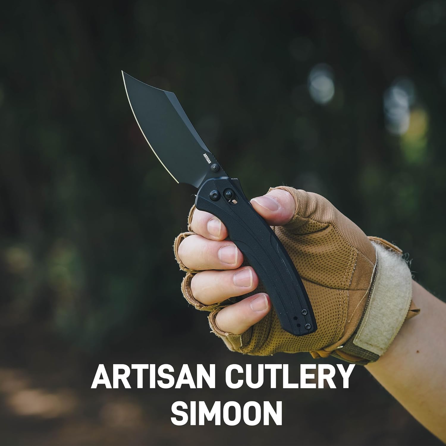 ARTISANCUTLERY Simoon Folding Knife, 3.47" AR-RPM9 Steel Blade G10 Handle Pocket Knife with Recoil Lock V2, EDC Knives for Men Women Camping Hiking(ATZ-1882 Black)