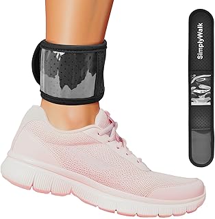 Ankle Band(Size Medium) for Large Fitness Pedometer, (Counter NOT Included) Soft Wear Ankle Band with Transparent Pouch for Step Counter (Pedometer Not Included) (Black)