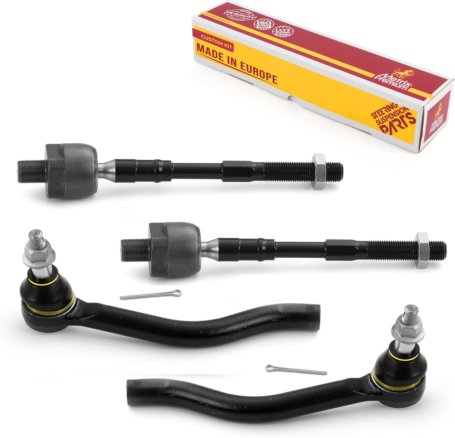 Metrix Premium Chassis Parts - 4 PC Inner & Outer Tie Rod End Kit Fits 2007-2011 Nissan Altima, 2012 Nissan Altima, 2013 Nissan Altima, Replacement EV800356, ES800357, ES800358, Made in Europe
