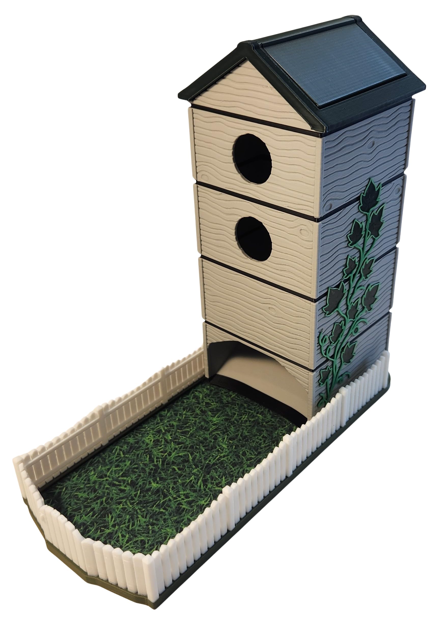 Torre magnetica per dadi con staccionata bianca, vassoio per dadi e tetto facile da cadere, aggiornamento perfetto per giochi da tavolo come l'apertura alare (estate)