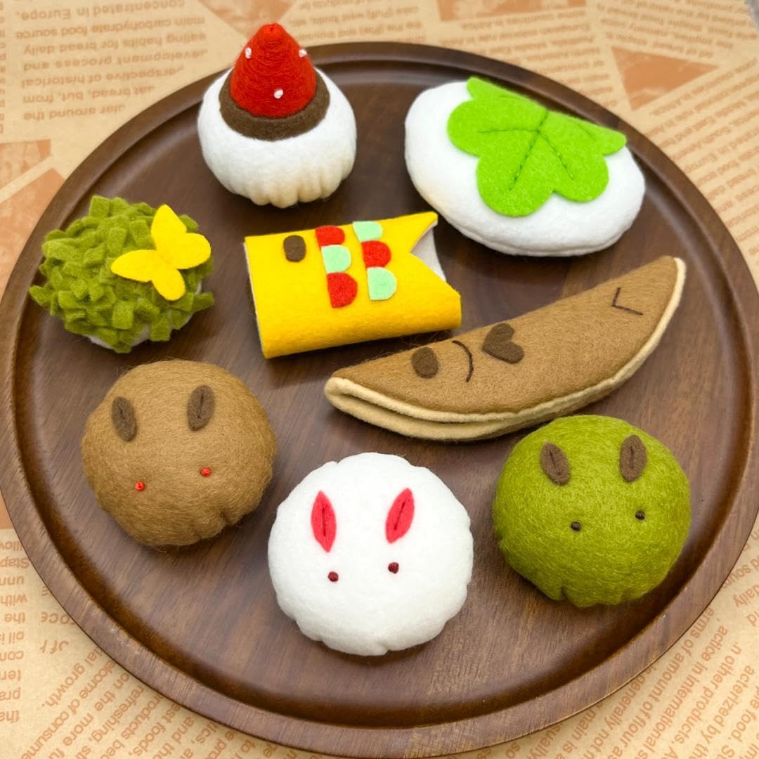 Amazon.co.jp: フェルトおままごと 和菓子屋さんセット ままごと 