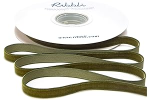 Ribbli 3/8" Moss Green Velvet Ribbon - 10 Yards