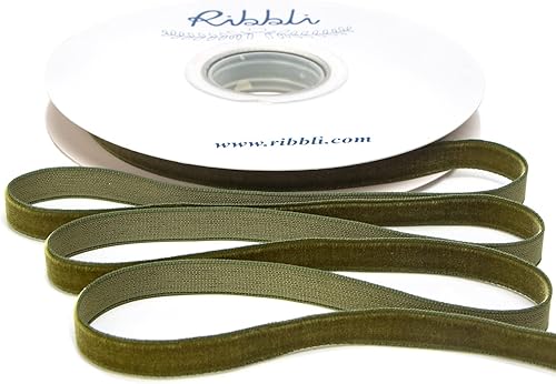 Miniatura 98 de Ribbli Cinta de terciopelo rojo oscuro de poliéster, carrete continuo de 5/8 pulgadas, cinta de Navidad para envolver regalos, ramos florales