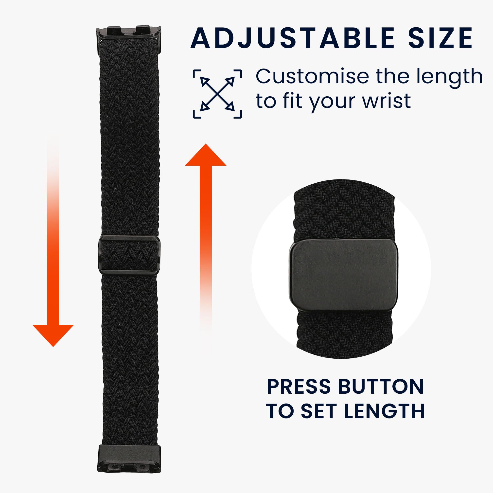 kwmobile Smartwatch Strap Compatible with Huawei Band 10/9 / 8 Straps - 2x Nylon Replacement Band - Black/Blue - Image 3