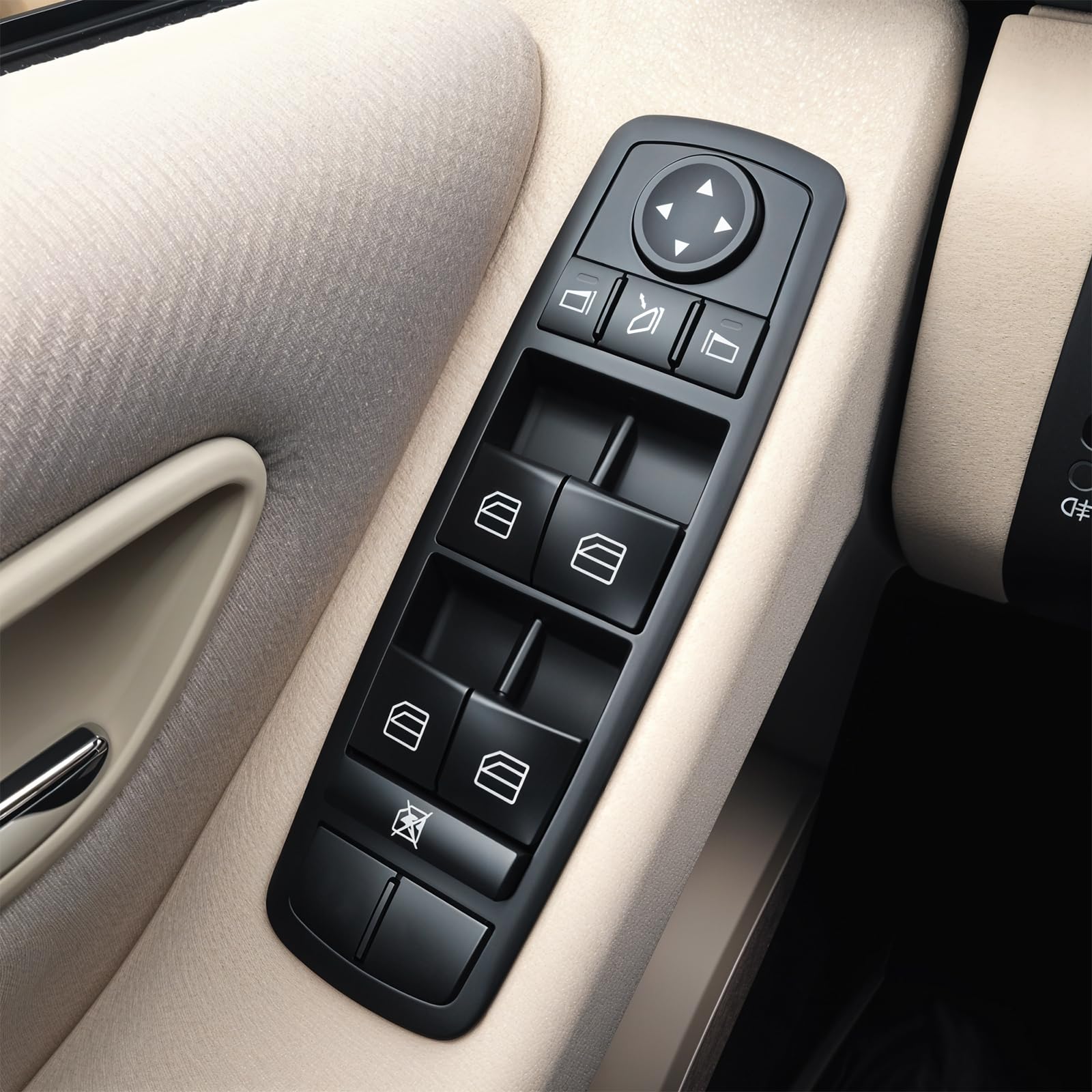 KAOLALI Interruttore alzacristalli per finestrino per Mercedes Benz W164, GL320, GL350, GL450, ML320, ML350, ML450, ML500, R320, R350 - Pulsante Nero Manopola - OEM
