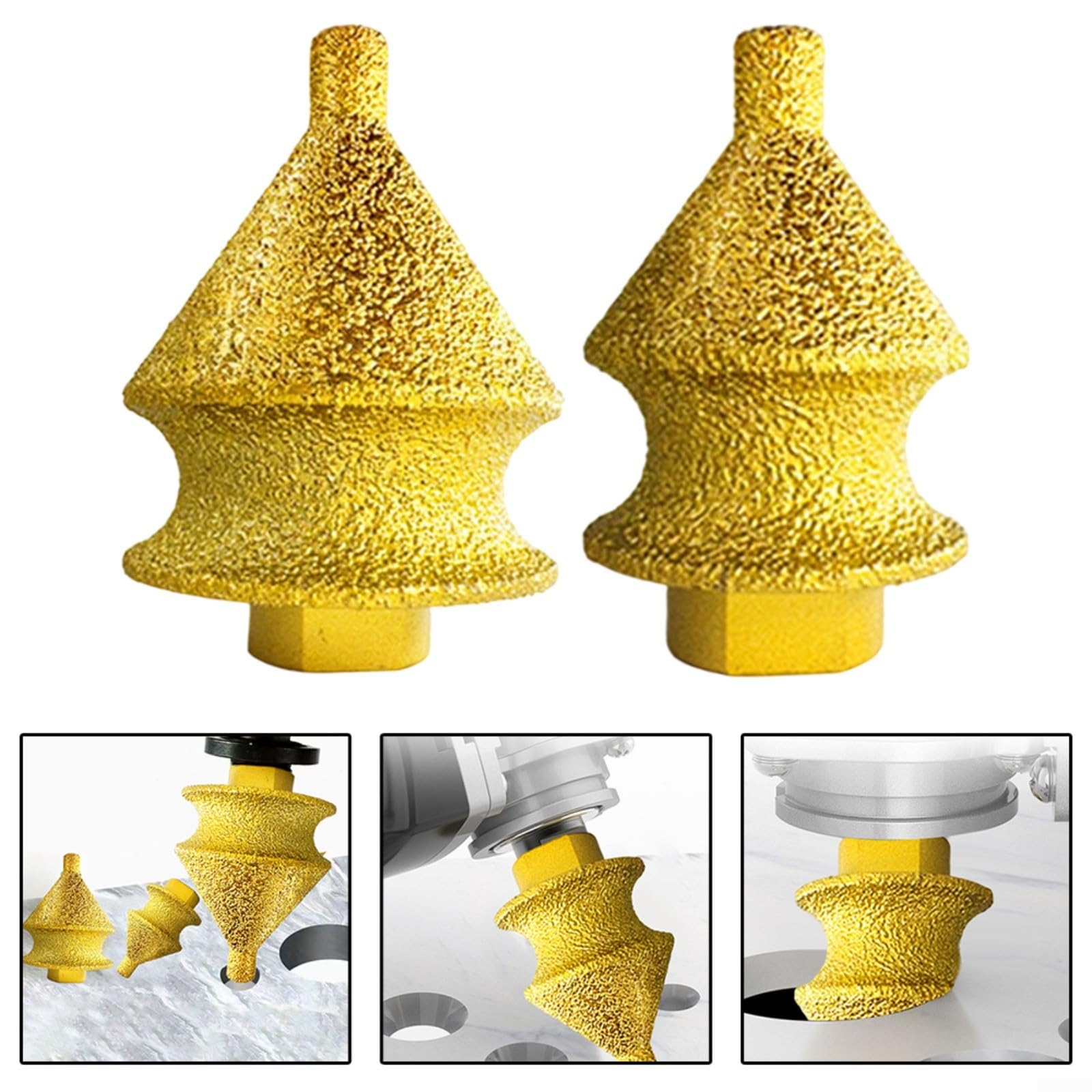 Mèche à chanfreiner conique pour meuleuse d'angle à filetage M10, meule en carbure de silicium émeri pour biseauter le verre, la porcelaine, le carrelage, la pierre de finition (50 mm)