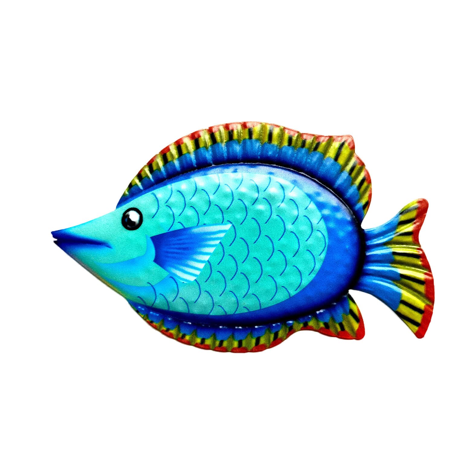 Metal Fish Wall Decor, Metal Wall Decor Art Garden Fence Patio Yard Outdoor Hanging 3D Decorations, Wall Sculpture Hanging Art for Indoor Outdoor, 6.9