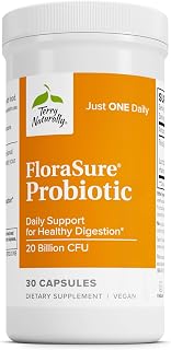 Terry Naturally FloraSure Probiotic - Digestion Supplement to Aid Against Occasional Bloating & Support Gas Relief - Gut Health Support Supplement with Bifidobacterium Bifidum - 30 Capsules