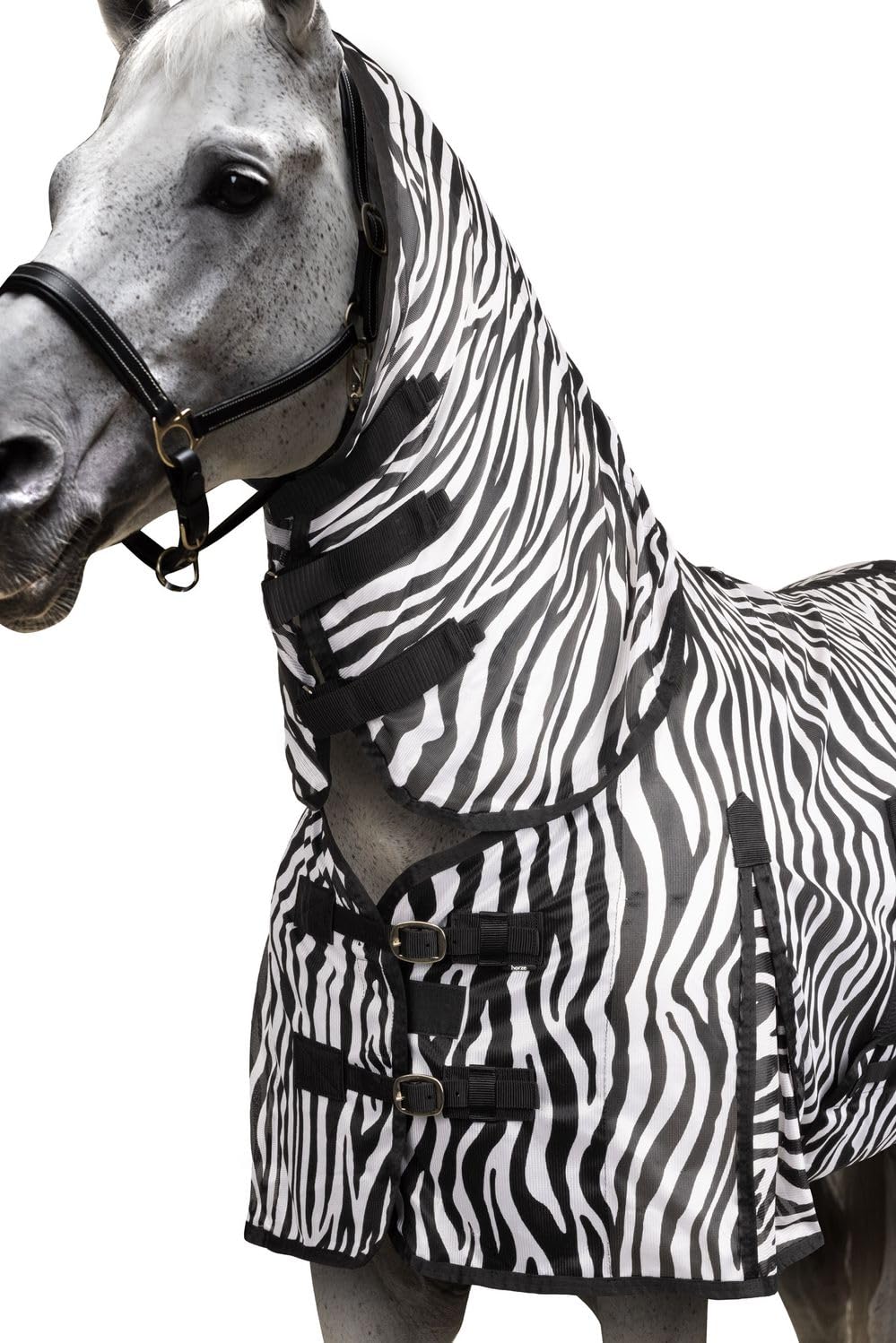 netproshop Pony Fliegendecke mit Halsteil Bauchlatz u Schweiflatz Zebra Print Gr. 75-125, Groesse:85, Farbe:Zebra
