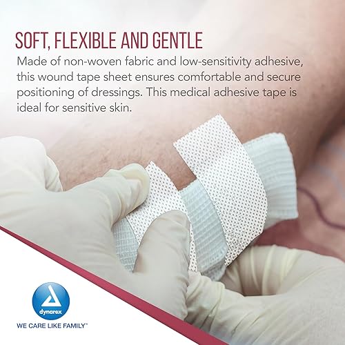 Miniatura 4 de Dynarex Hoja de retención de vendaje  Hoja de cinta médica impermeable adhesiva para vendaje de heridas  Tela no tejida agradable a la piel  2