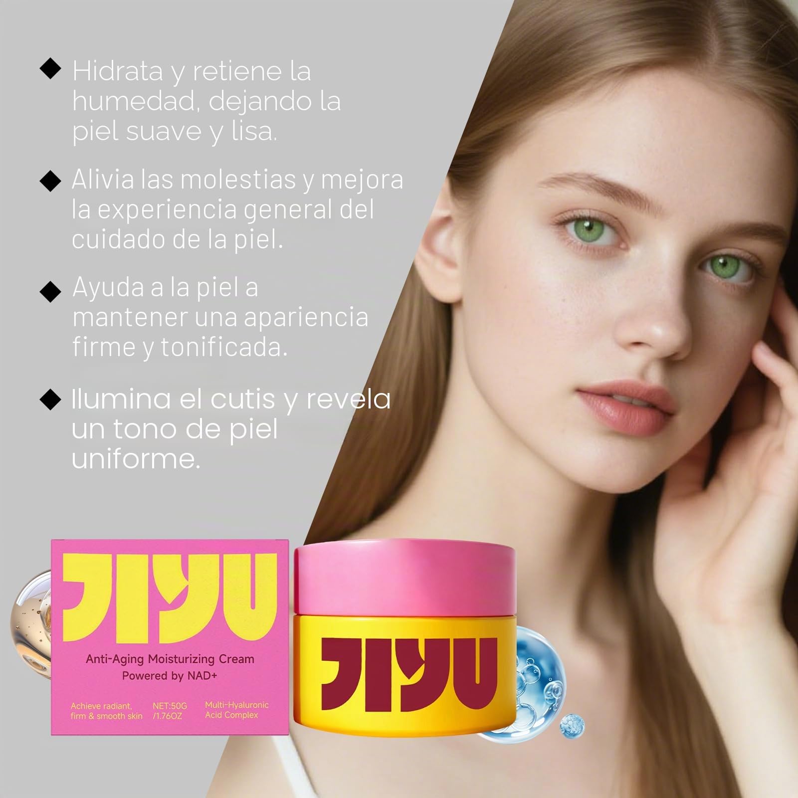 Jiyu Original Anti-Aging Moisturizing Cream,Cuida La Piel Del Rostro Con Suavidad E Hidratación (1 Jar)