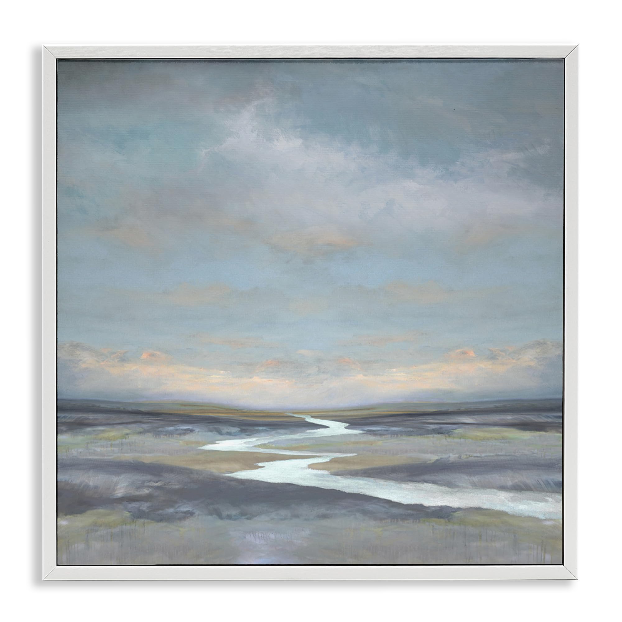 Stupell Industries Coastal White (Textured) 'Riverbend Misty Atmosphere'| Framed Giclee Art