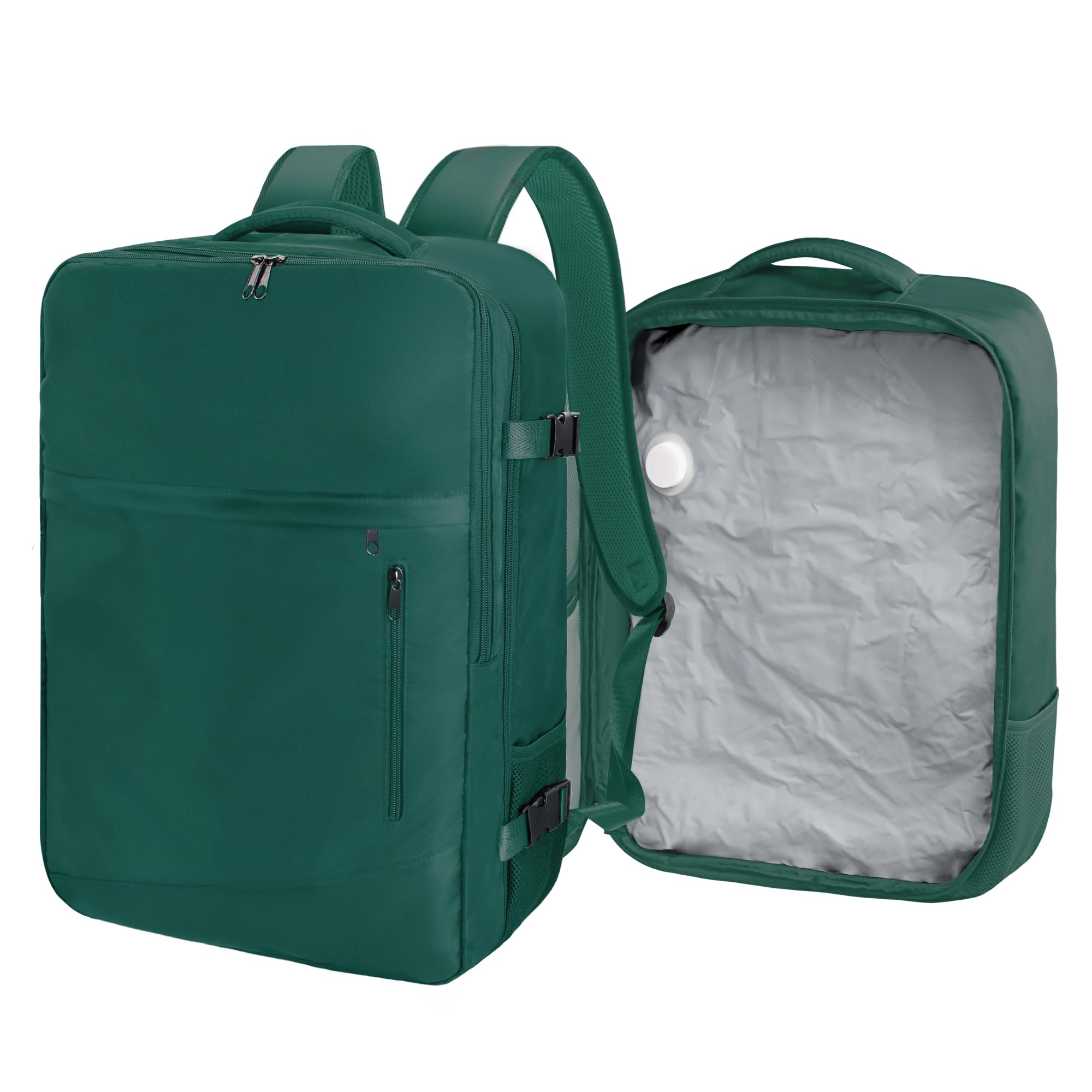 SUOCO Travel Vacuum Backpack, 60L Seal Compression Air Vac Bag Back Pack with Travel Pump, Carry On Suitcase Luggage Flight Approved for Men Women