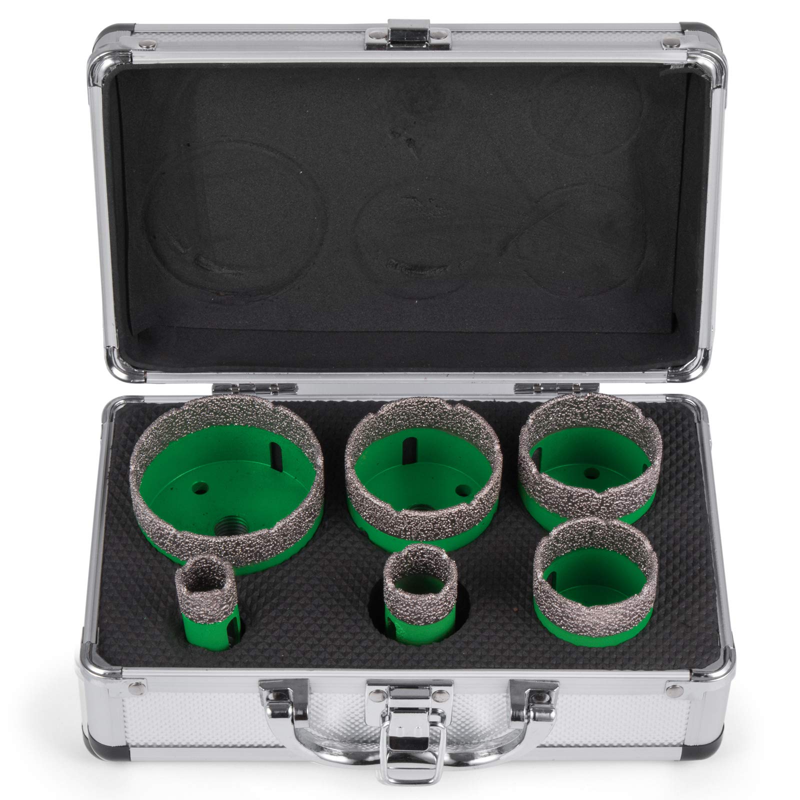 VEVOR 6 Pezzi Punte Diamantate per Trapano, Altezza 15 mm / 0,59 pollici Peso 3,3 libbre M14 Sega a Tazza Diamantati per Materiali Più Duri Come Piastrelle, Granito, Marmo, Altre Pietre e Porcellana