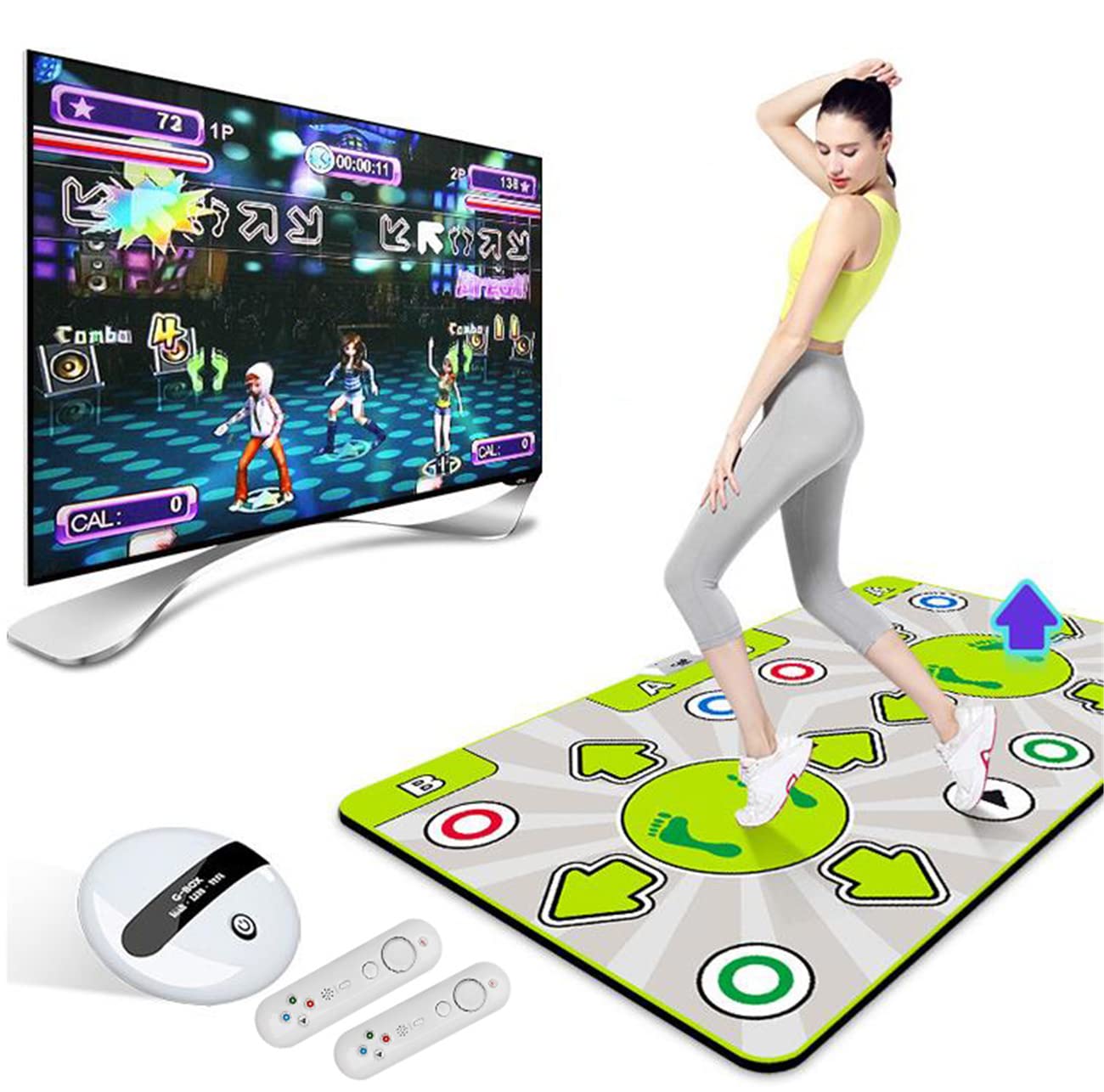 Buy Electronic Dance Mats,Dance Mat Double Game for Kids And Adults with Wireless Handle, Indoor