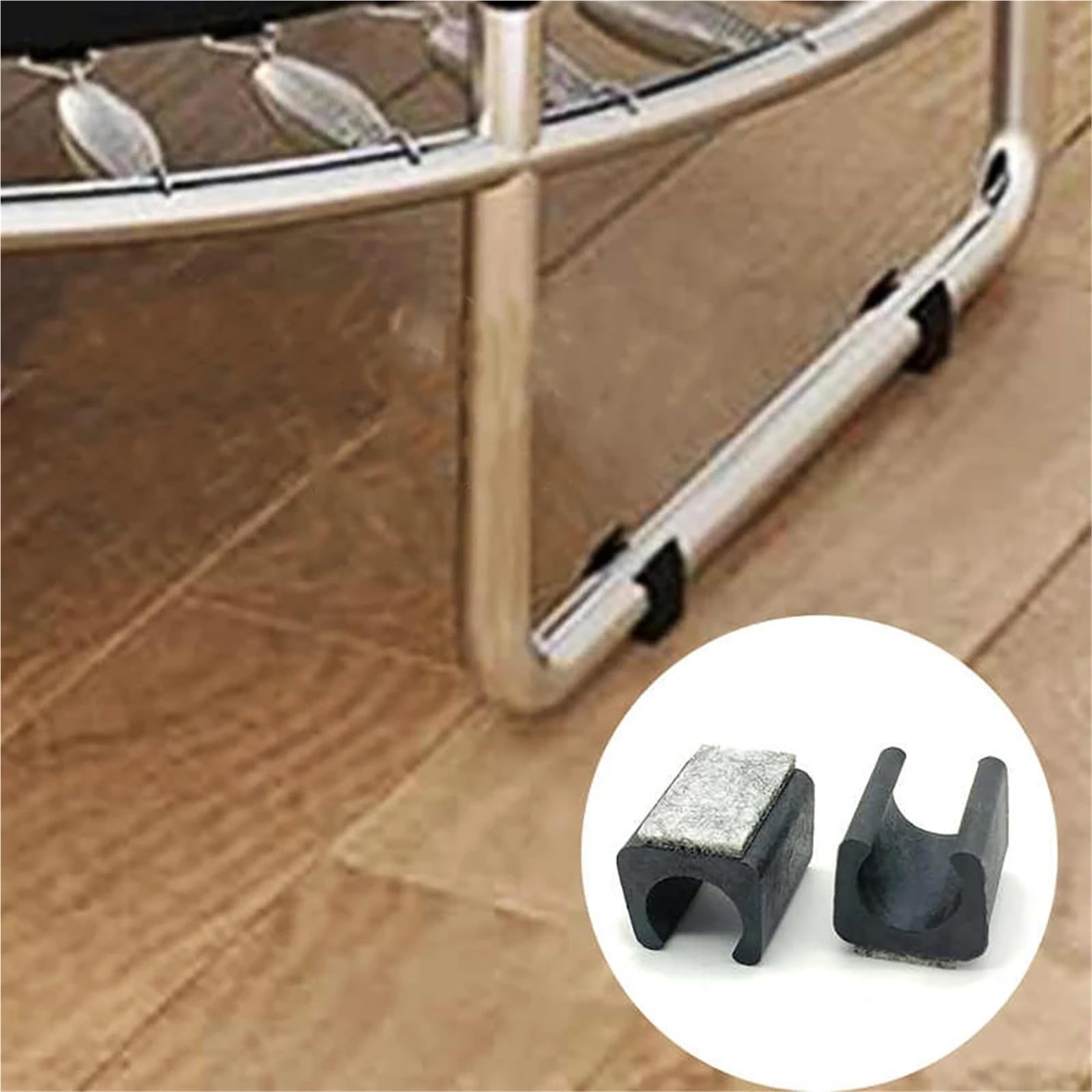 Fieltro Adhesivo Almohadillas for pies de Muebles Fundas for Patas sillas | Tapas de abrazaderas de tubo de protección de piso en forma de U antideslizantes de goma de fieltro(Black-25mm,24Pcs)