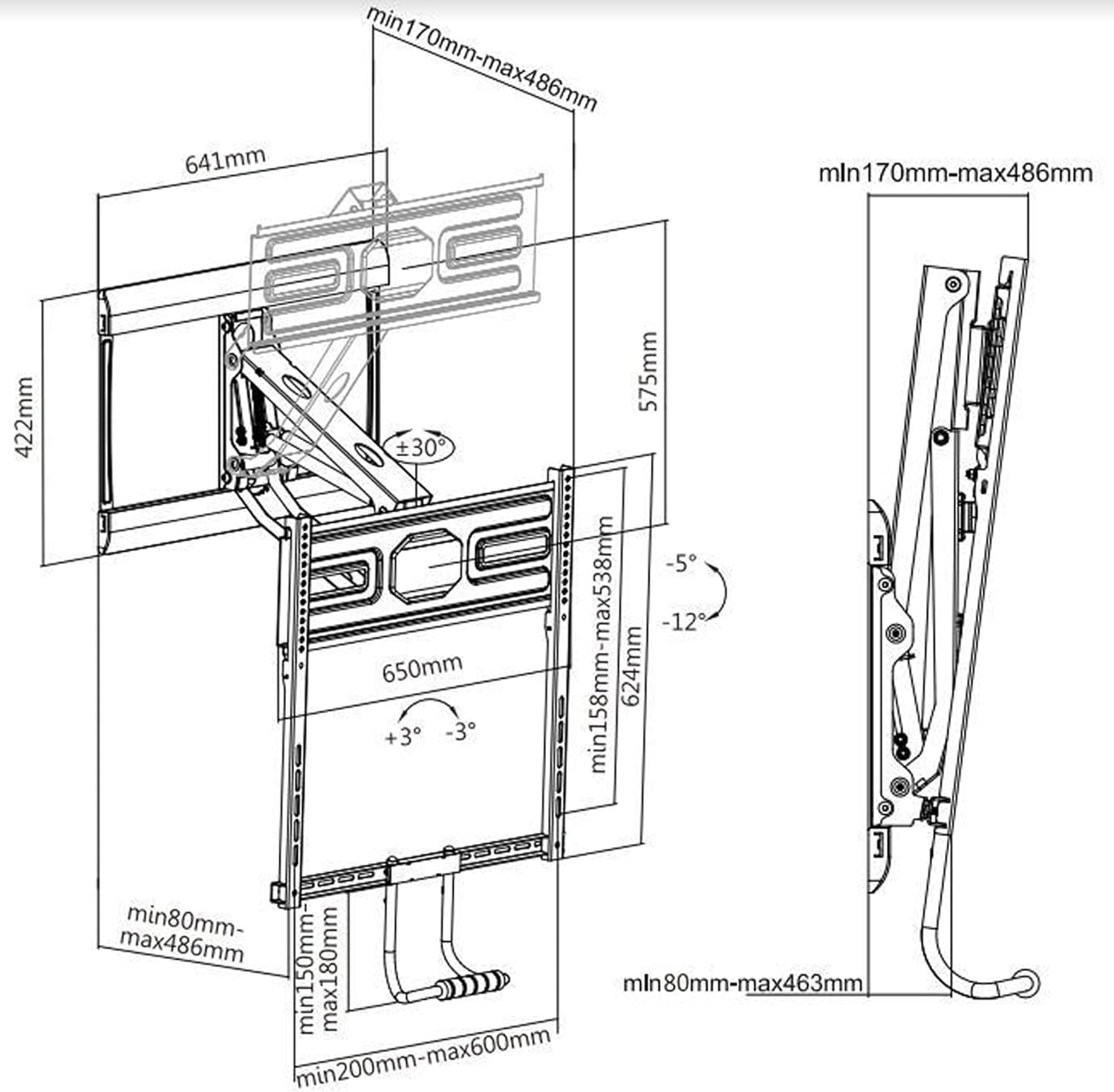 TV pulled down from above fireplace