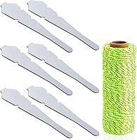 Lanties 7-Pc Masonry Tool Set: 6 Galvanized Steel 4-1/2" Line Pins + 500ft Yellow/Black Nylon String for Bricklaying & Block Courses