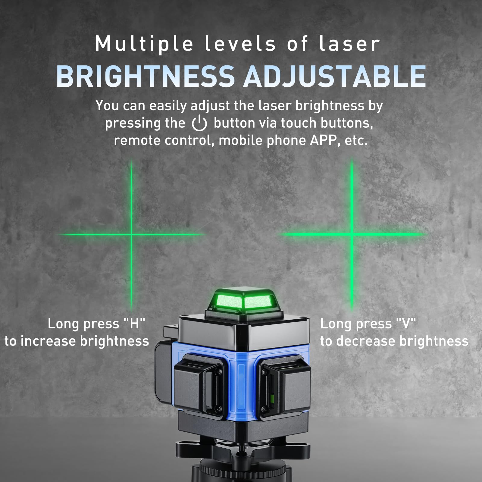 Multifunctional 4D 16 Lines Laser Level 3° Self-leveling Machine USB Rechargeable Lithium Battery Leveling Tool with 1.2M 3-Heights Adjustable Alloy Extension Bar Tripod Stand
