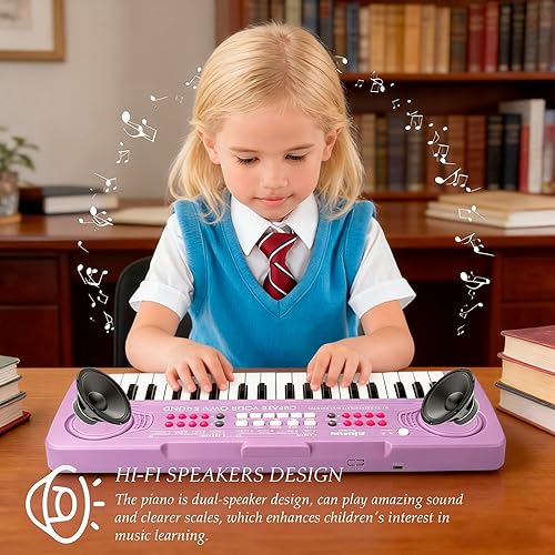 Miniatura 3 de Piano de Teclado para Niños, BIGFUN Piano de 37 Teclas para Niños Pequeños Instrumento de Juguete Educativo Musical Multifunción, Teclado