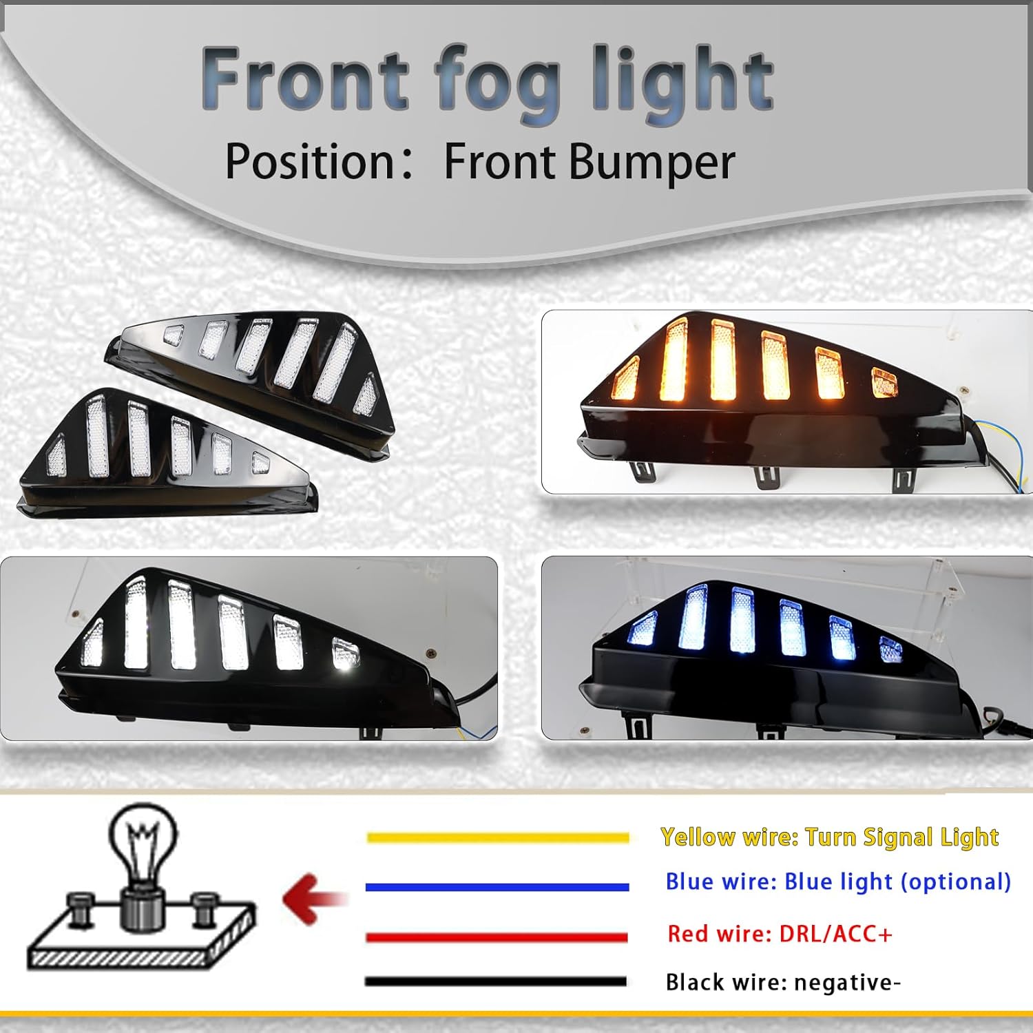 Switchback White/Amber LED Front Bumper Fog Light DRL Amber Sequential Turn Signal Feature Compatible with Nissan Sentra 2024 Replacement Front Bumper Trim