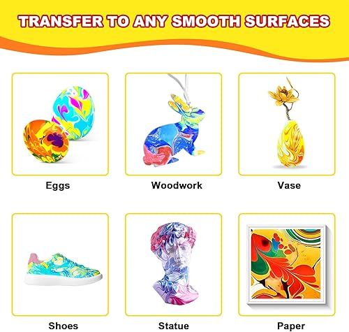 Miniatura 7 de Kit de pintura de mármol de agua, artes y manualidades para niños, regalos de cumpleaños para niñas y niños de 3 años en adelante, juguetes para
