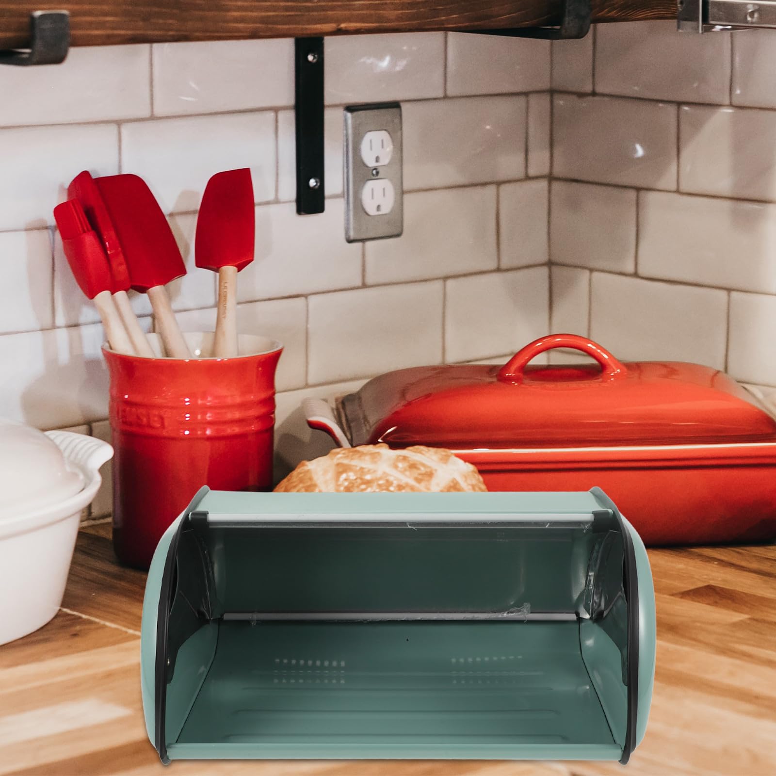 ABOOFAN Cassetta Portapane in Ferro per Cucina, Contenitore Leggero