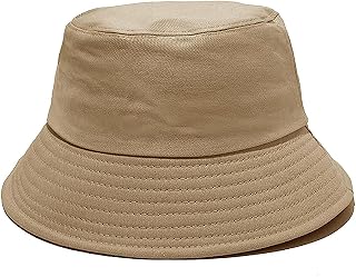 FASHOLIC Bucket Hat for Men & Women | Cotton Plain Bucket Cap | Summer Sun Protection Hat for Travel, Beach & Casual Wear Price In India