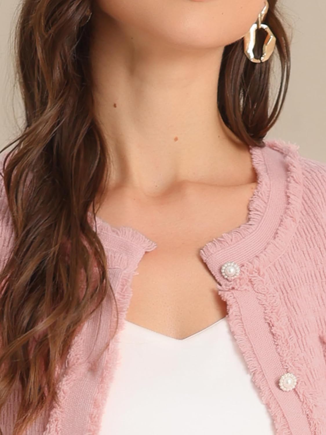 Allegra K 2 Piece Sweater Skirt Set for Women Business Casual Outfit Knit Long Sleeve Short Jacket Skirt Set - Image 5