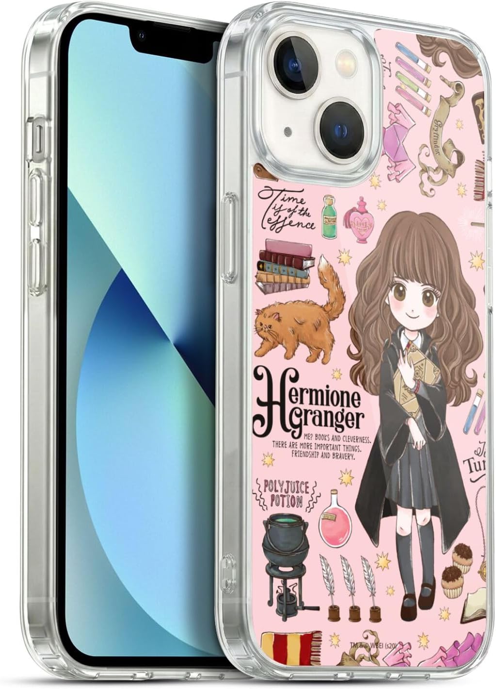 Head Case Designs Officially Licensed Harry Potter Hogwarts Pattern Deathly Hallows XXXVII Gel Case [Military Grade Protection] Compatible with Apple iPhone 13 and Compatible with MagSafe