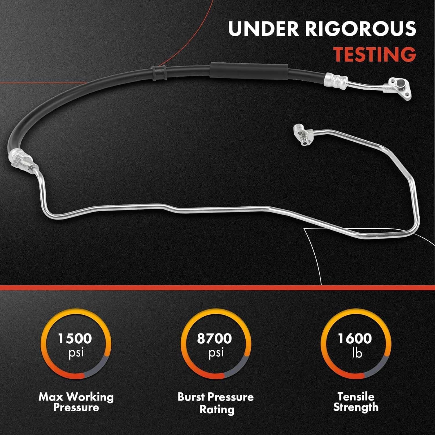 A-Premium Power Steering Pressure Hose Line Assembly Compatible with Acura TL 1999 2000 2001 2002 2003, 3.2L, with O-ring & Washer, Pump To Gear/Rack Pinion