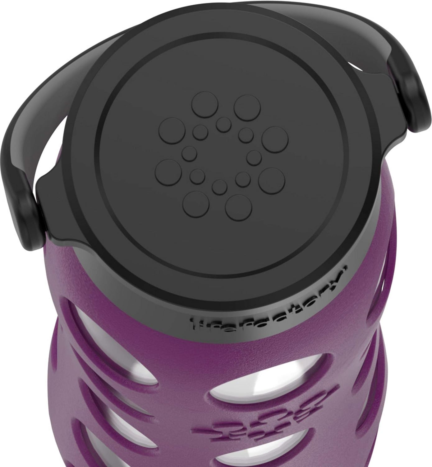Lifefactory 22-Ounce BPA-Free Glass Water Bottle with Classic Cap and Protective Silicone Sleeve, Plum - Image 5