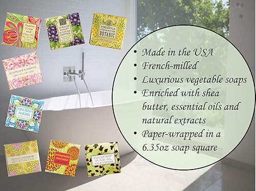 Greenwich Bay Jabón exfoliante de spa, manteca de karité y manteca de cacao. Mezclado con lufa y semillas de albaricoque, sin parabenos, sin