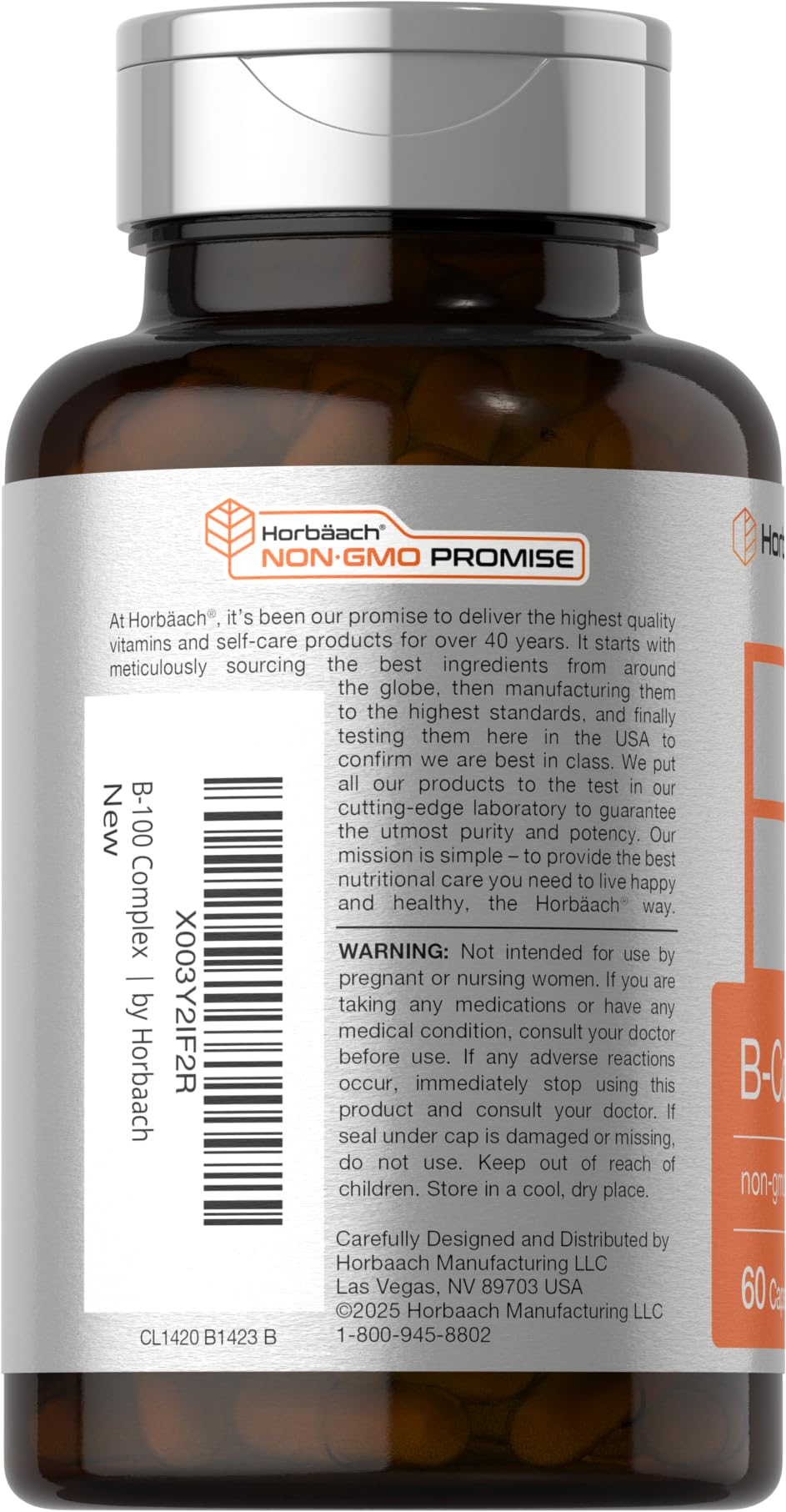 Horbaach Vitamin B-100 Complex | 60 Capsules — Amazon image 3