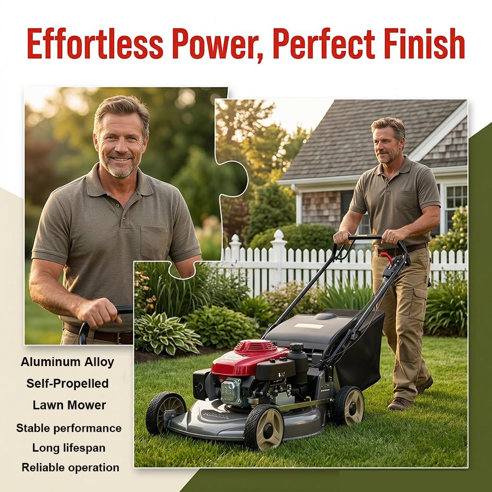 Cortacésped A Gasolina Autopropulsado 3 En 1 De 21",160Cc,Chasis De Aleación De Aluminio,Ajuste De 3 Velocidades,Motor De 4 Tiempos,3200Rpm,para Uso Residencial En Patios Y Jardines