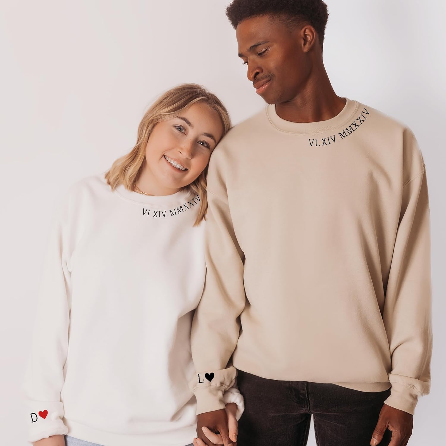 coreus Matching Sweatshirt for Couples Custom Roman Numeral Sweatshirt Personalized Anniversary Sweater Valentines Day Gift - Image 3