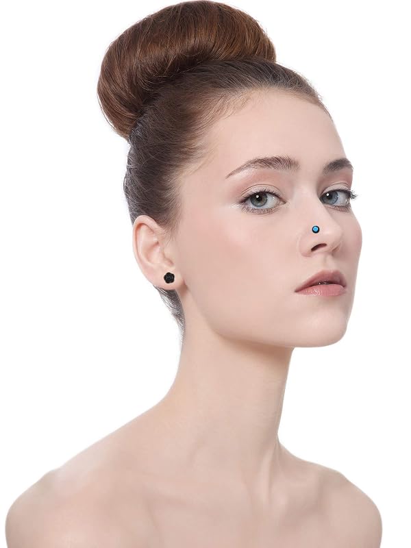 Hicarer 30 Pcs Stainless Steel Lip Studs Labret Lip Rings Cartilage Tragus Piercing Jewelry for Women Party Wear or Clothes Matching 16 g(Black) by Hicarer - Image 9