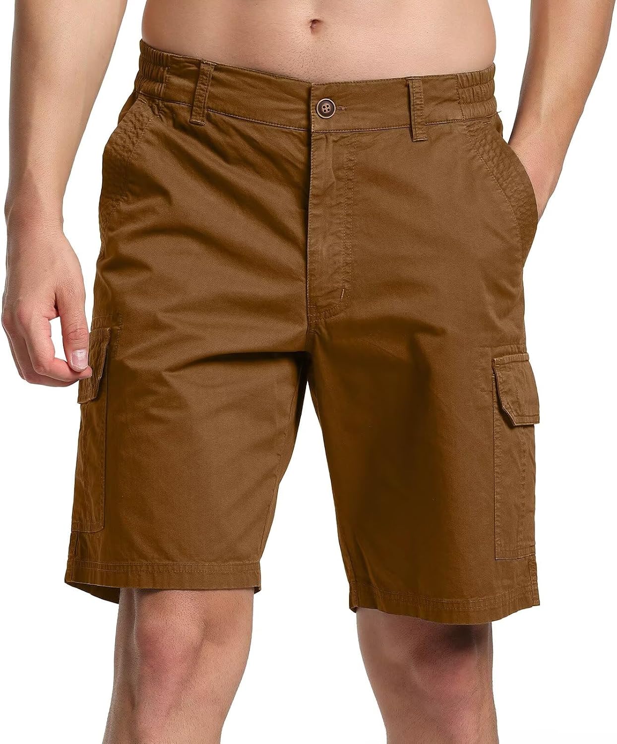 Men’s Twill Cargo Shorts Relaxed fit,Classic Hiking Shorts 6 Pockets Outdoor Workwear