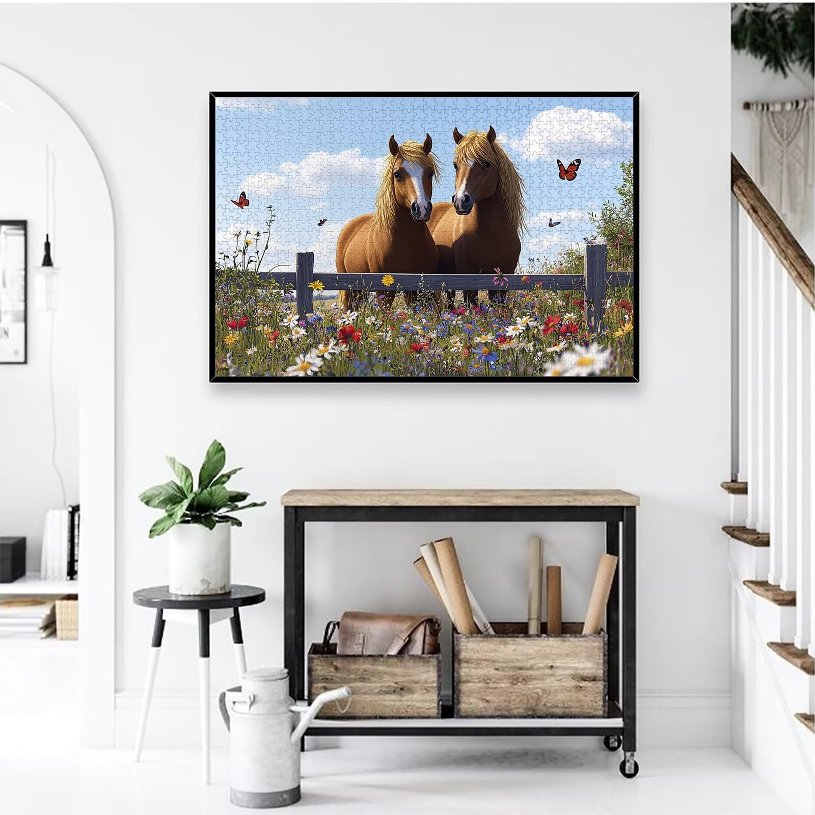 Puzzle Cheval 2000 Pièces Adultes, Puzzle 2000 Pièces pour Adultes et Enfants à Partir de 14 Ans, Ferme Puzzles Bois de Qualité Supérieure avec Une Boîte d'Emballage Exquise, Cadeau Femme/Homme, -1313