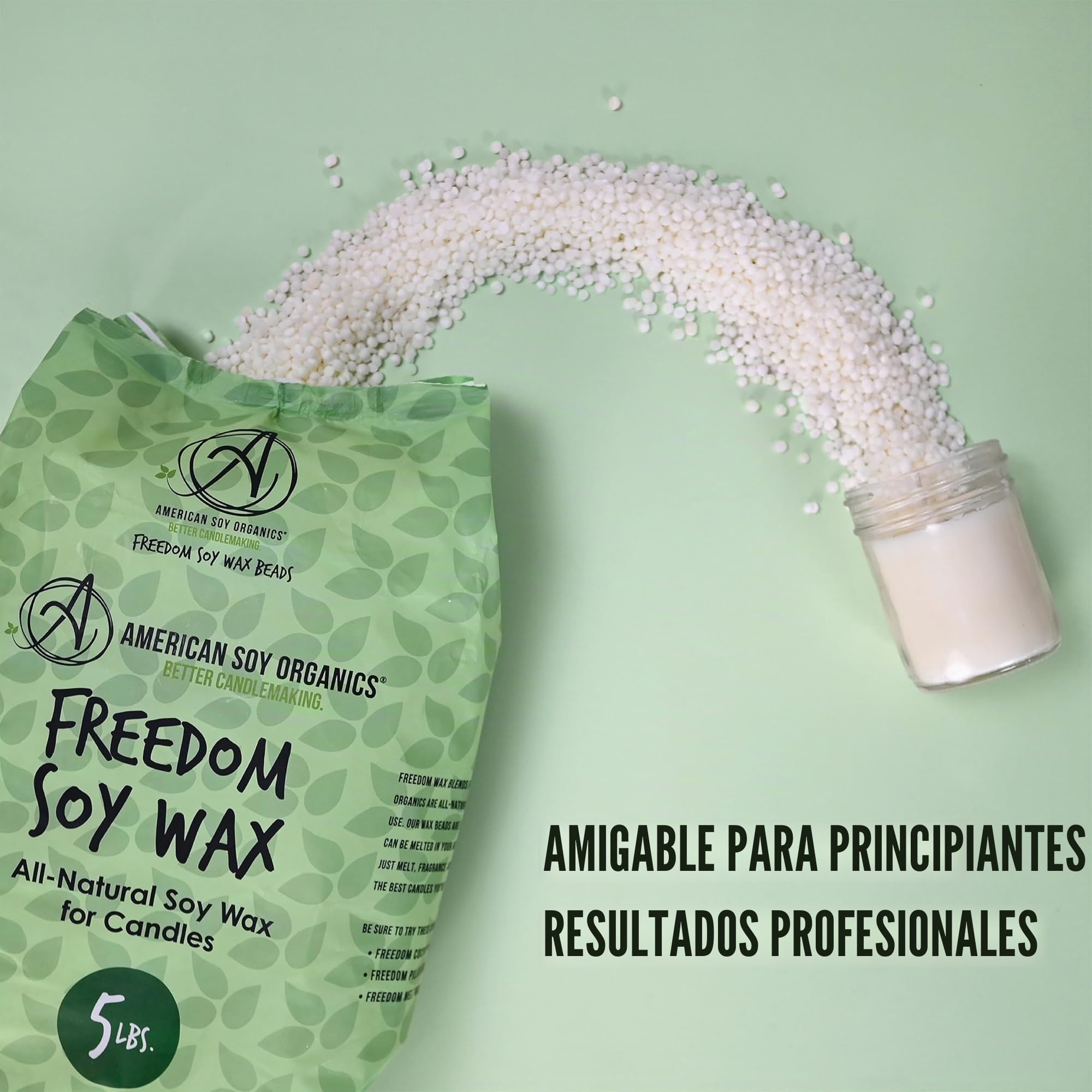 American Soy Organics - Perlas de cera de soja Freedom para hacer velas, aptas para microondas, suministros para fabricar velas de soja de primera calidad, 4,5 kg